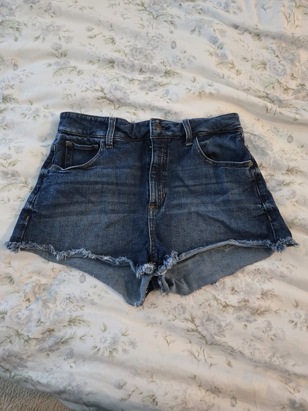 Guess Dark Blue Distressed Denim Shorts